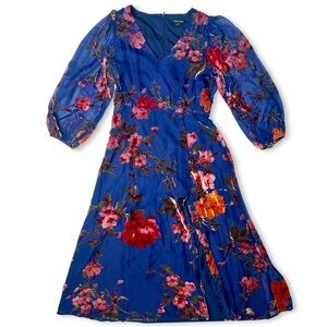 Yumi Kim Blue Floral Long Sleeve Dress